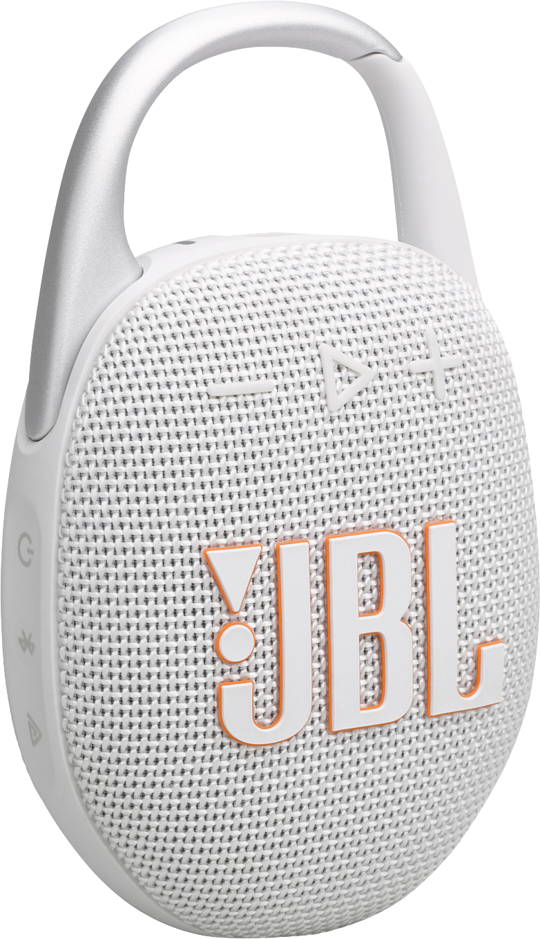JBL Clip 5 Wireless Speaker, White - ONLINE ONLY