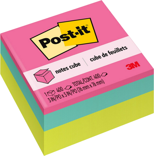 POST-IT CUBE 3X3 400SH BRIGHTS