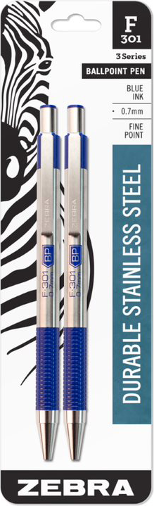 F301 RT BP PEN BLUE 2PK