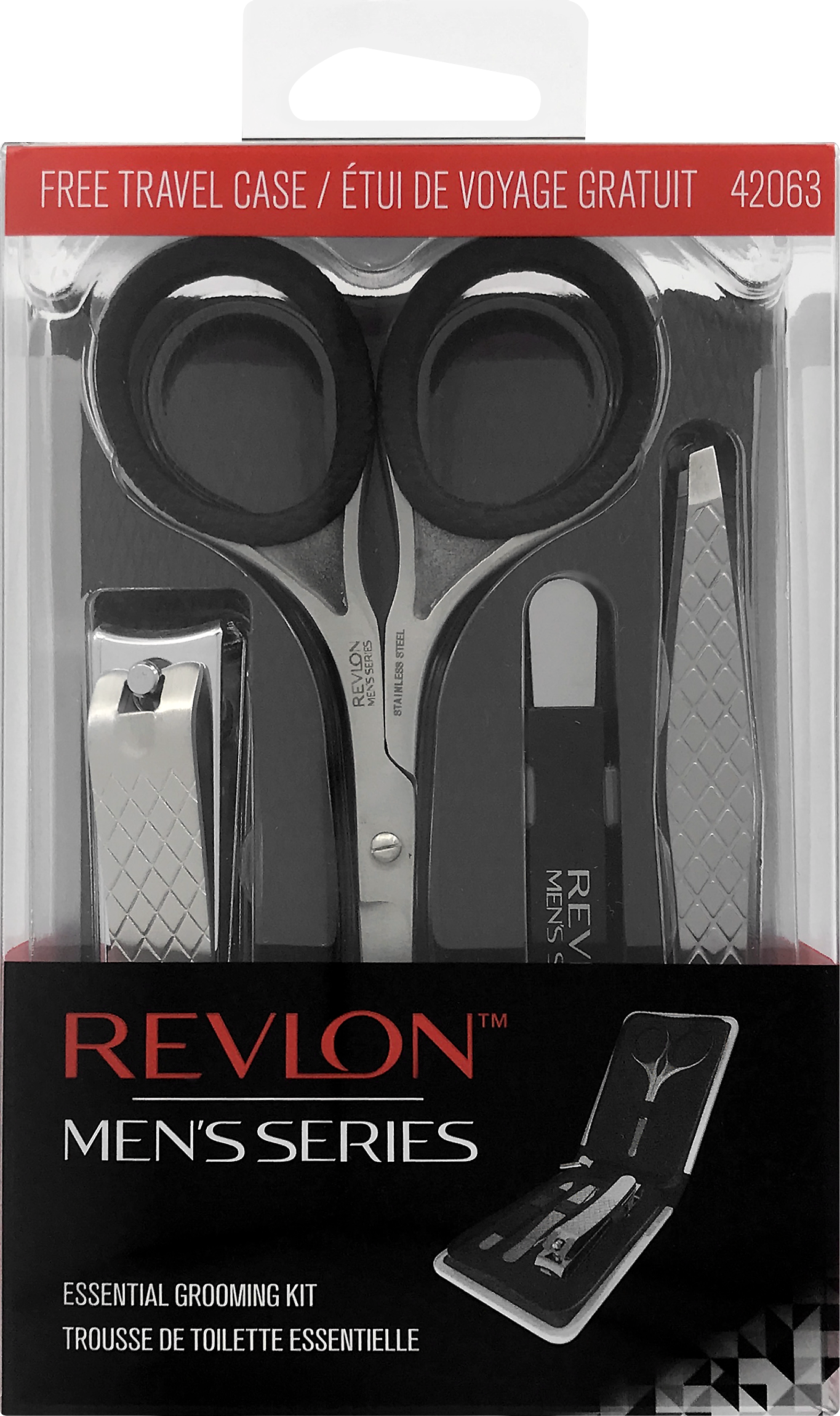 Revlon Revlon Men's Grooming Kit  Nail & Facial Hair Care Travel Kit  5 Pieces