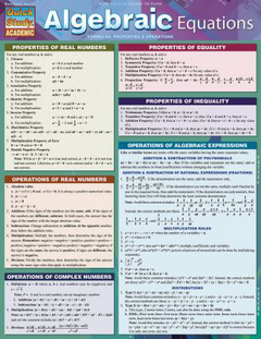 ALGEBRAIC EQUATIONS UPDATED