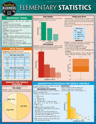 Elementary Statistics : A Quickstudy Laminated Reference Guide