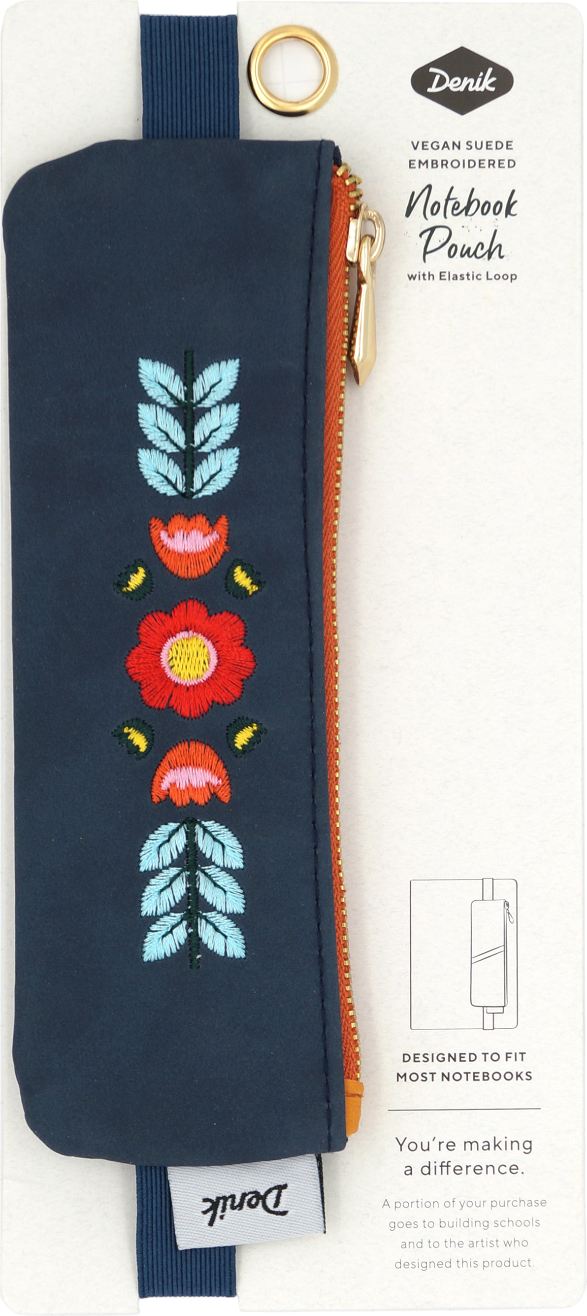 POUCH EMBROIDERED BLUE EVELYNN